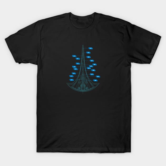 Starship blueprint T-Shirt by tomperys